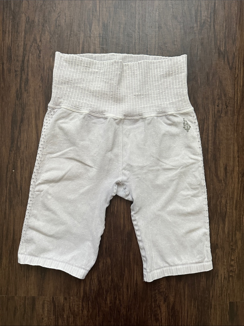FP Movement by Free People Light Grey High-Waist Athletic Biker Shorts